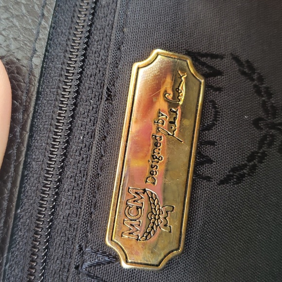 Vintage Y2K MCM Womens Black Leather Crossbody Bag Designer Classic Germany - Picture 10 of 17